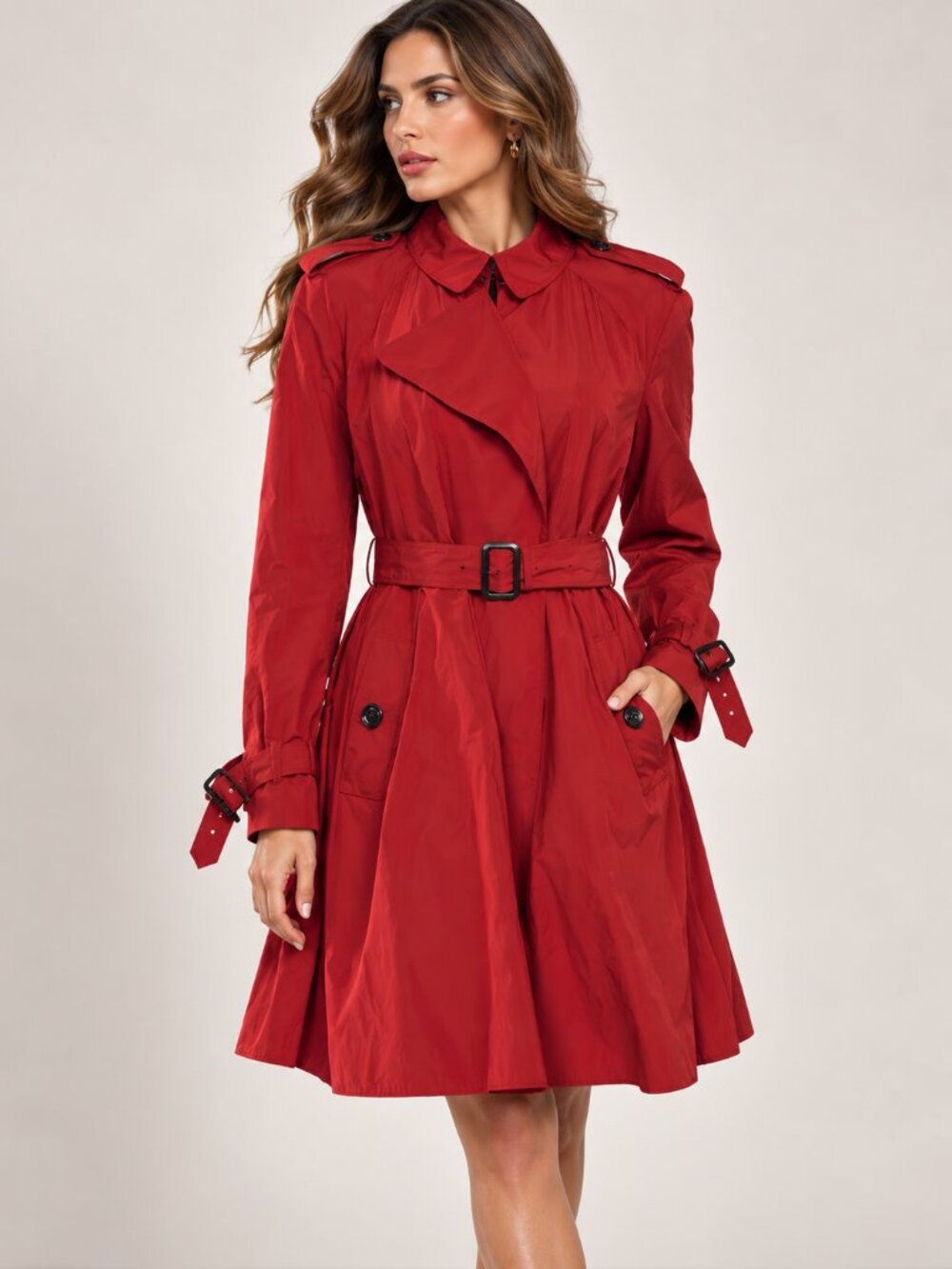 NWT - Burberry London Women’s Red Belted Trench Coat Size XL US 14
